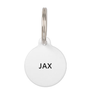 Médaillon Pour Animaux Simple personnalisé nom minimal tout blanc chien c