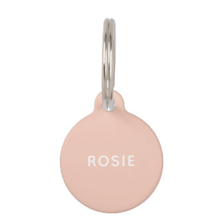 Médaillon Pour Animaux Simple rose minimaliste étiquette de chien