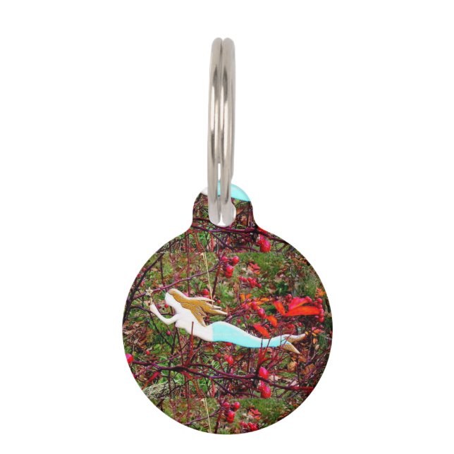 Médaillon Pour Animaux sirène à cheveux dorés (Devant)