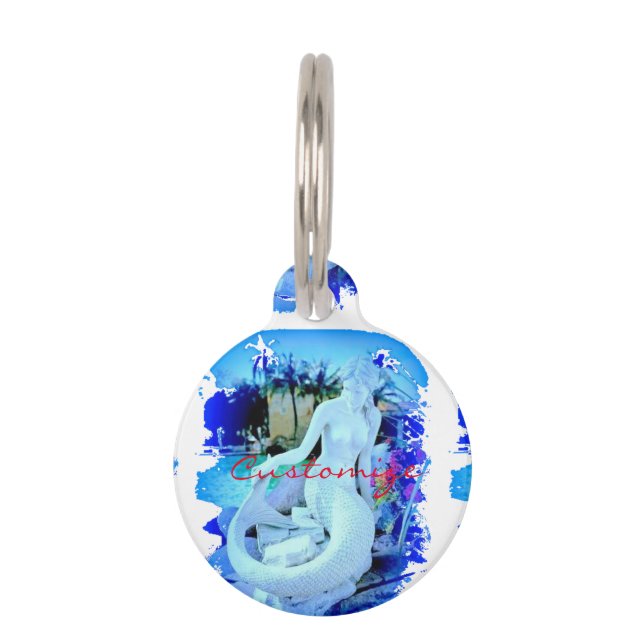 Médaillon Pour Animaux Sirène blanche assise Thunder_Cove (Devant)