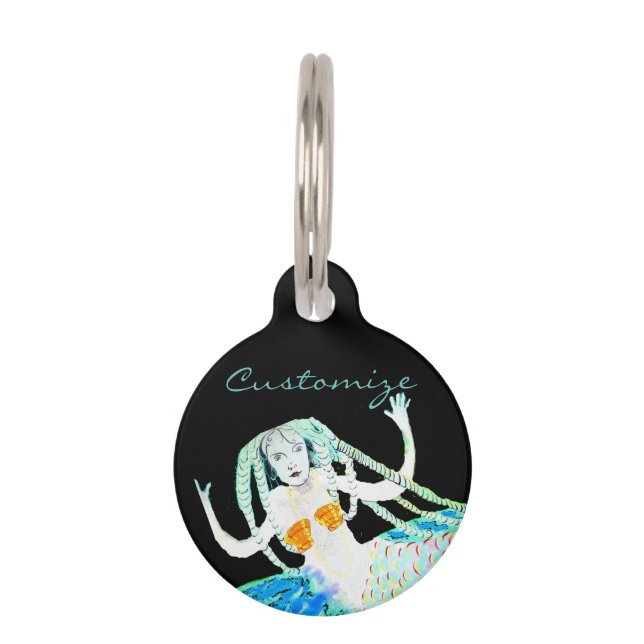 Médaillon Pour Animaux Sirènes avec Dreadlocks Thunder_Cove (Devant)