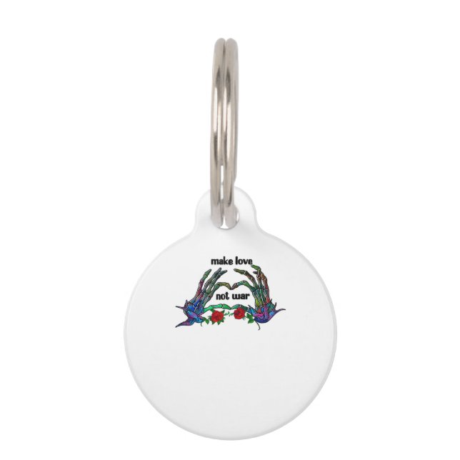 Médaillon Pour Animaux Skeleton conception de coeur main (Devant)