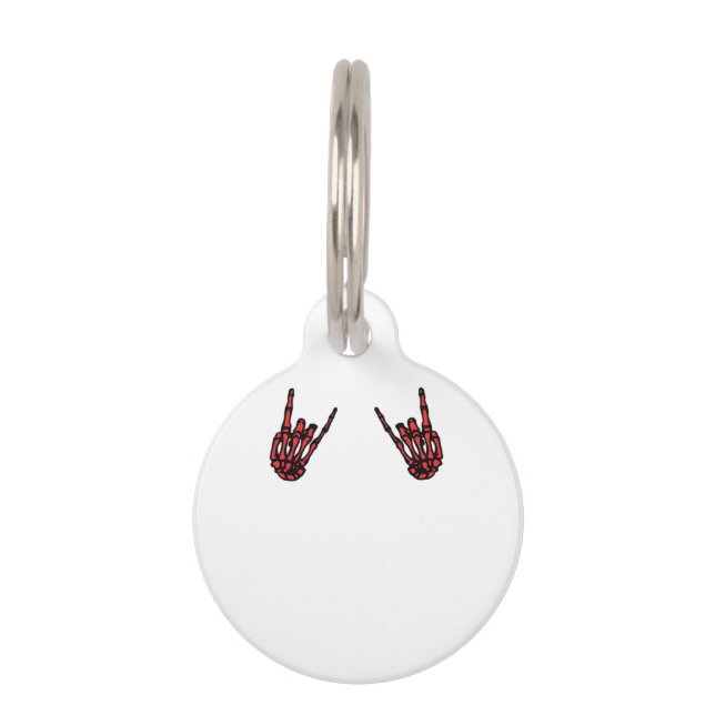 Médaillon Pour Animaux Skeleton Hand Heart Roll & Red Classic (Devant)