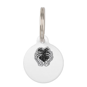 Médaillon Pour Animaux Skeleton Heart Hands Drôle