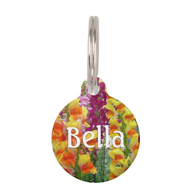 Médaillon Pour Animaux Snapdragons colorés floraux (Devant)