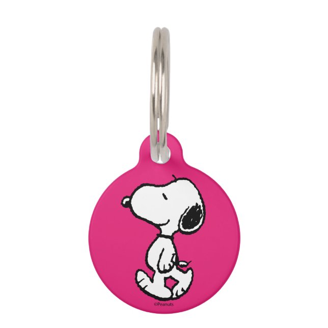 Médaillon Pour Animaux Snoopy Black & Magenta Motif (Devant)