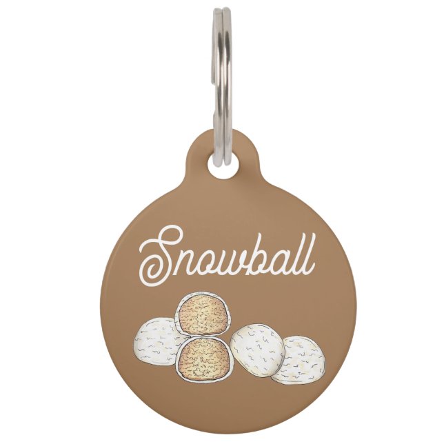 Médaillon Pour Animaux Snowball Snow Ball Mariage mexicain Cookies (Devant)