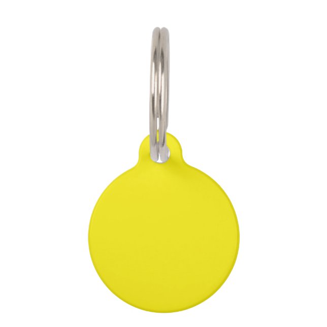 Médaillon Pour Animaux Solide brillant jaune (Devant)
