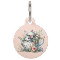 Souris mignonne en théière florale Illustration th
