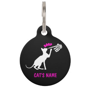 Médaillon Pour Animaux Sphynx Chat Personnalisé Squelette Nose Boop 