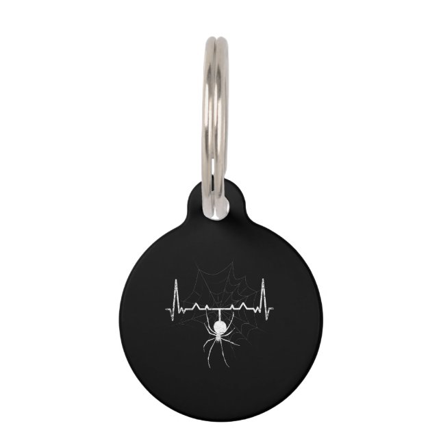 Médaillon Pour Animaux Spider Web Heartbeat Cobweb Spider Cadeau (Devant)