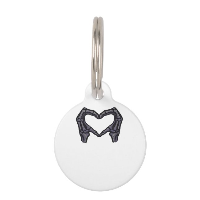 Médaillon Pour Animaux Squelette Mains Formant Un Coeur (Devant)