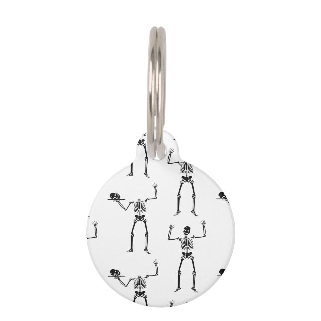 Médaillon Pour Animaux Squelettes d'Halloween, friandise ou farce, Hou (Devant)