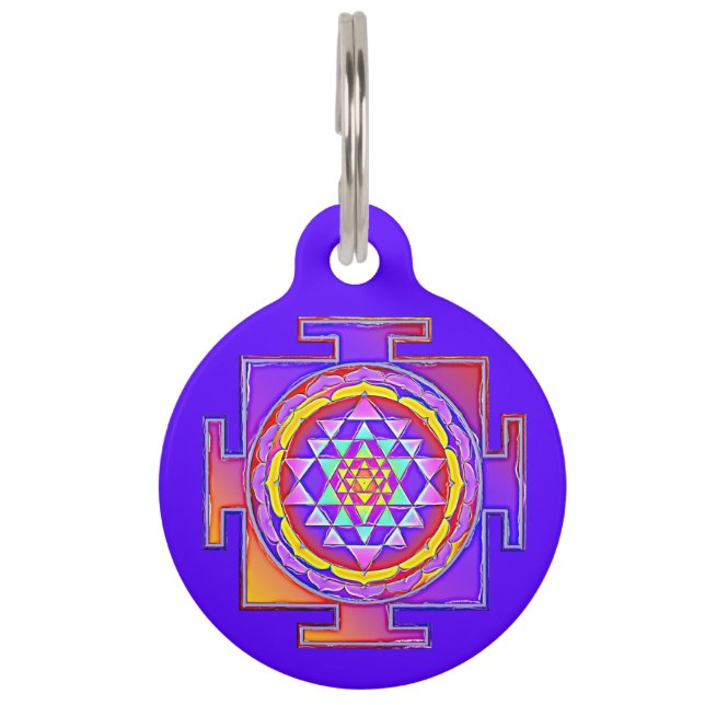 Médaillon Pour Animaux Sri Yantra - Conception du symbole de l'hindouisme (Devant)