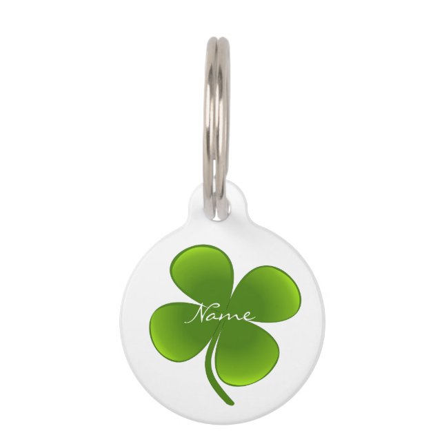 Médaillon Pour Animaux St Patrick's Day Shamrocks Thunder_Cove (Dos)
