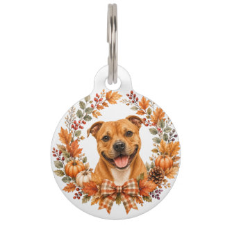 Médaillon Pour Animaux Staffordshire Bull Terrier Automne