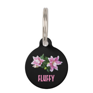 Médaillon Pour Animaux Stargazer personnalisable lys rose oriental