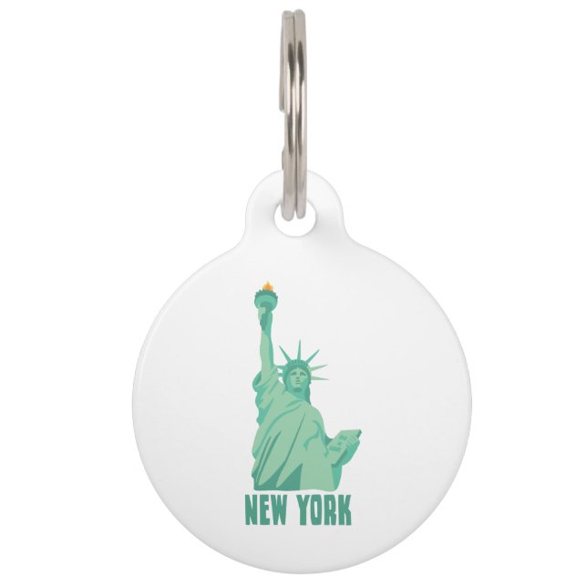 Médaillon Pour Animaux Statue De La Liberté New York (Devant)