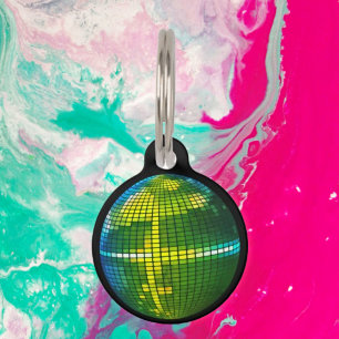 Médaillon Pour Animaux Suivez l'appel de la Boule Disco