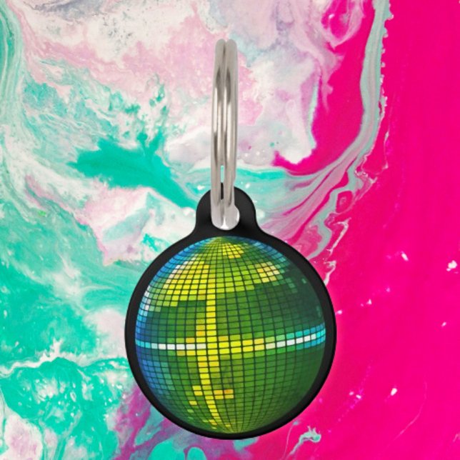 Médaillon Pour Animaux Suivez l'appel de la Boule Disco (Créateur téléchargé)