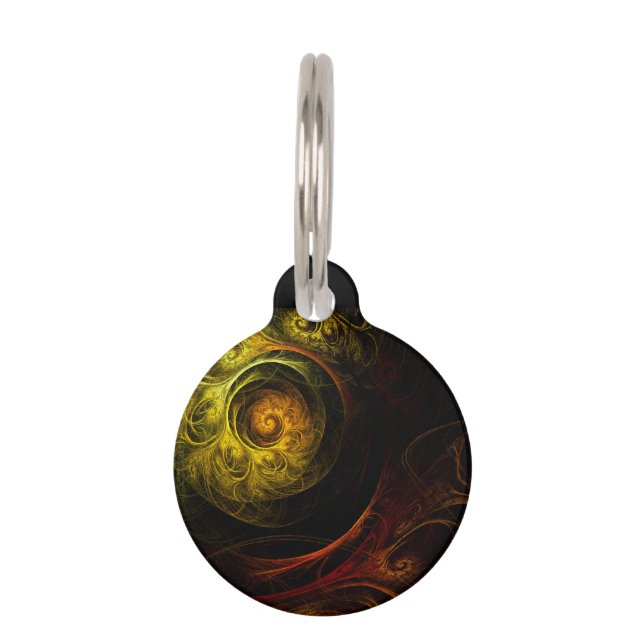 Médaillon Pour Animaux Sunrise Floral Red Abstract (Devant)