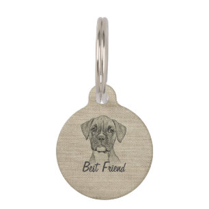 Médaillon Pour Animaux Super adorable adorable boxer branché chiot dogv