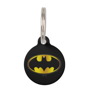 Médaillon Pour Animaux Symbole Batman   Logo de dégradé ovale