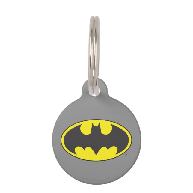 Médaillon Pour Animaux Symbole Batman | Logo Oval de chauve-souris (Devant)