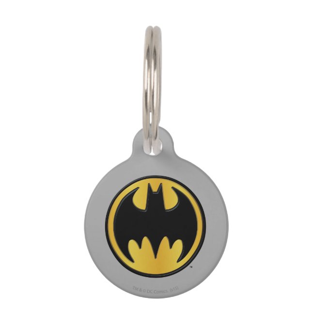 Médaillon Pour Animaux Symbole Batman | Logo rond classique (Devant)