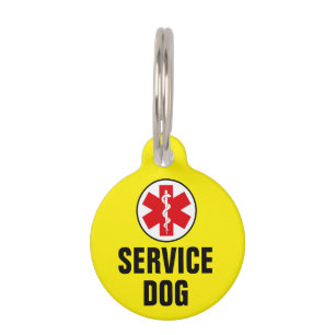 Médaillon Pour Animaux Symbole d'alerte Médicale animal chien service Jau
