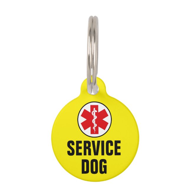 Médaillon Pour Animaux Symbole d'alerte Médicale animal chien service Jau (Devant)