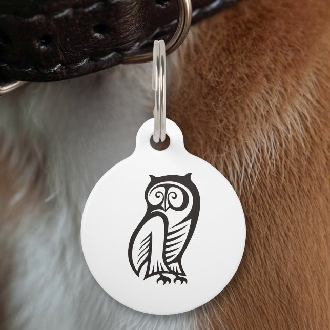 Médaillon Pour Animaux Symbole de hibou noir (Créateur téléchargé)
