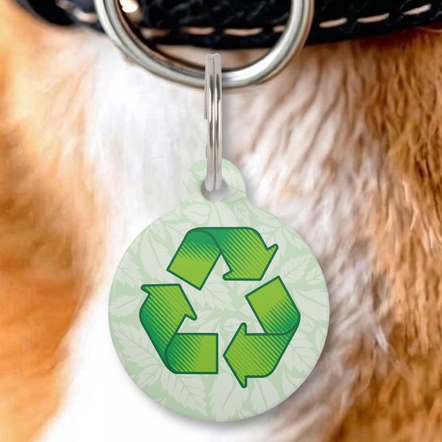 Médaillon Pour Animaux Symbole de recyclage (Créateur téléchargé)