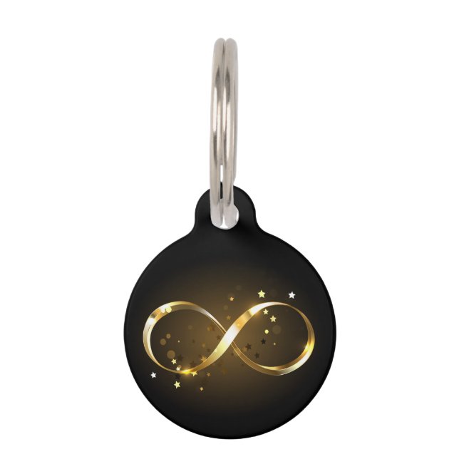 Médaillon Pour Animaux Symbole d'infini doré (Devant)