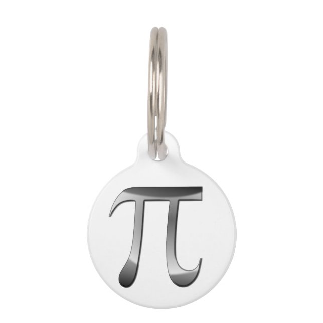 Médaillon Pour Animaux Symbole Pi Argent brillant (Devant)