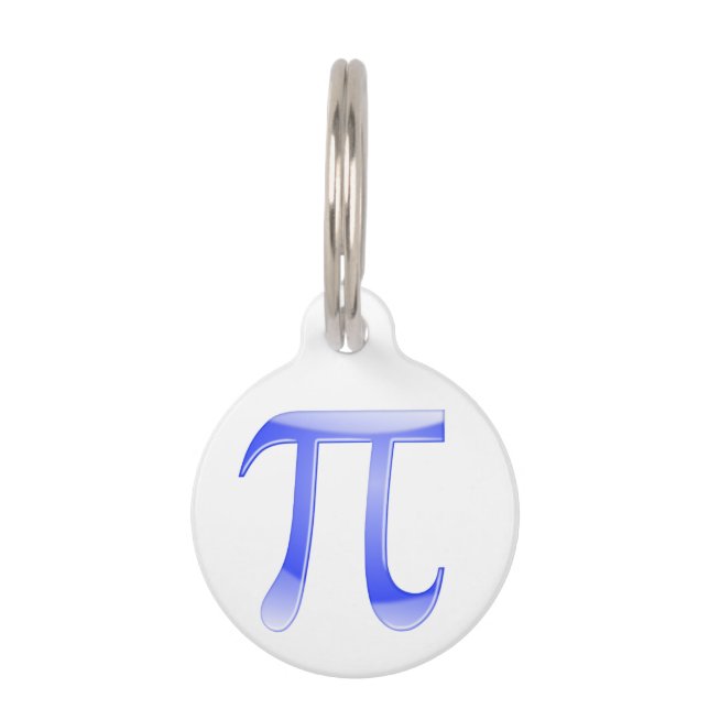 Médaillon Pour Animaux Symbole Pi bleu brillant (Devant)