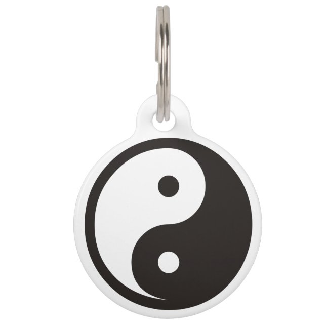 Médaillon Pour Animaux Symbole Yin Yang - conception de tatouage solide (Devant)