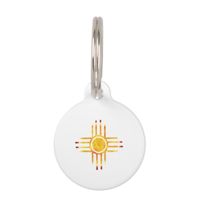 Médaillon Pour Animaux Symbole Zia Sun - Idée cadeau (Devant)