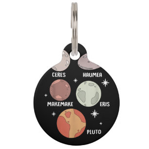 Médaillon Pour Animaux Système Solaire De L'Espace Extérieur Planète Nain