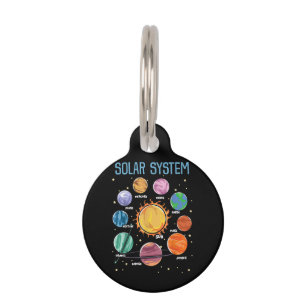 Médaillon Pour Animaux Système solaire Planètes Science Space Boys Girls