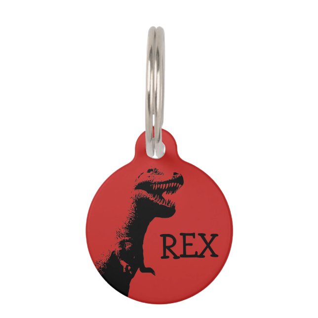 Médaillon Pour Animaux T-rex personnalisé (Devant)