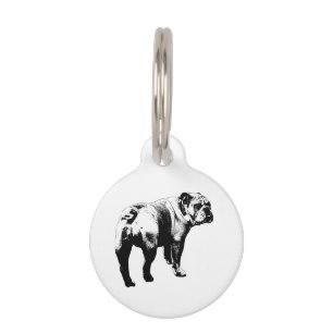 Médaillon Pour Animaux Tag Bulldog, Alerte Marche