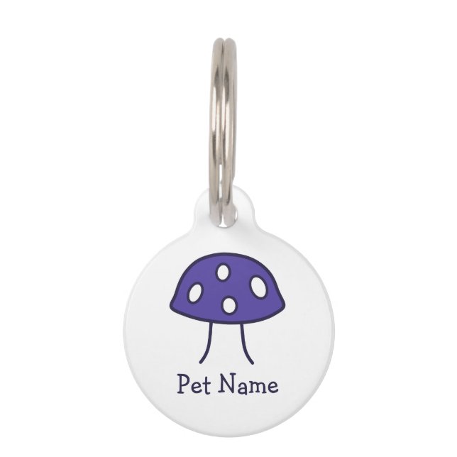 Médaillon Pour Animaux Tag de animal de compagnie de champignons violets (Devant)