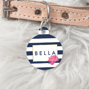Médaillon Pour Animaux Tag de animal de compagnie personnalisé Marine Str