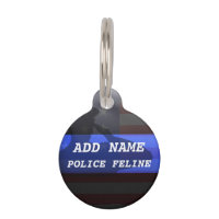 Tag de chat de la police de la ligne bleue mince