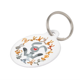 Médaillon Pour Animaux Tag de chien Mandala de lapins de dessin mignon