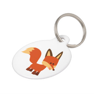 Médaillon Pour Animaux Tag de dessin animé Fox Astute