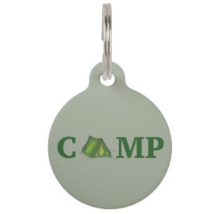 Médaillon Pour Animaux Tag de la tente verte CAMP Camping d'été Randonnée