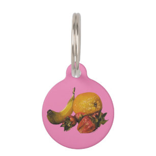 Médaillon Pour Animaux Tag de pois ronds de fruits