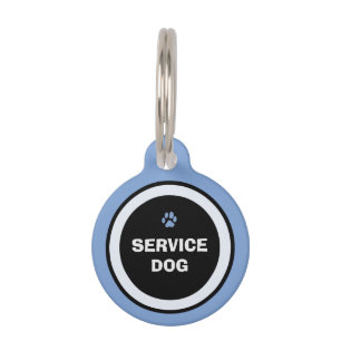 Médaillon Pour Animaux Tag d'identification de chien - Bleu et Noir - Chi